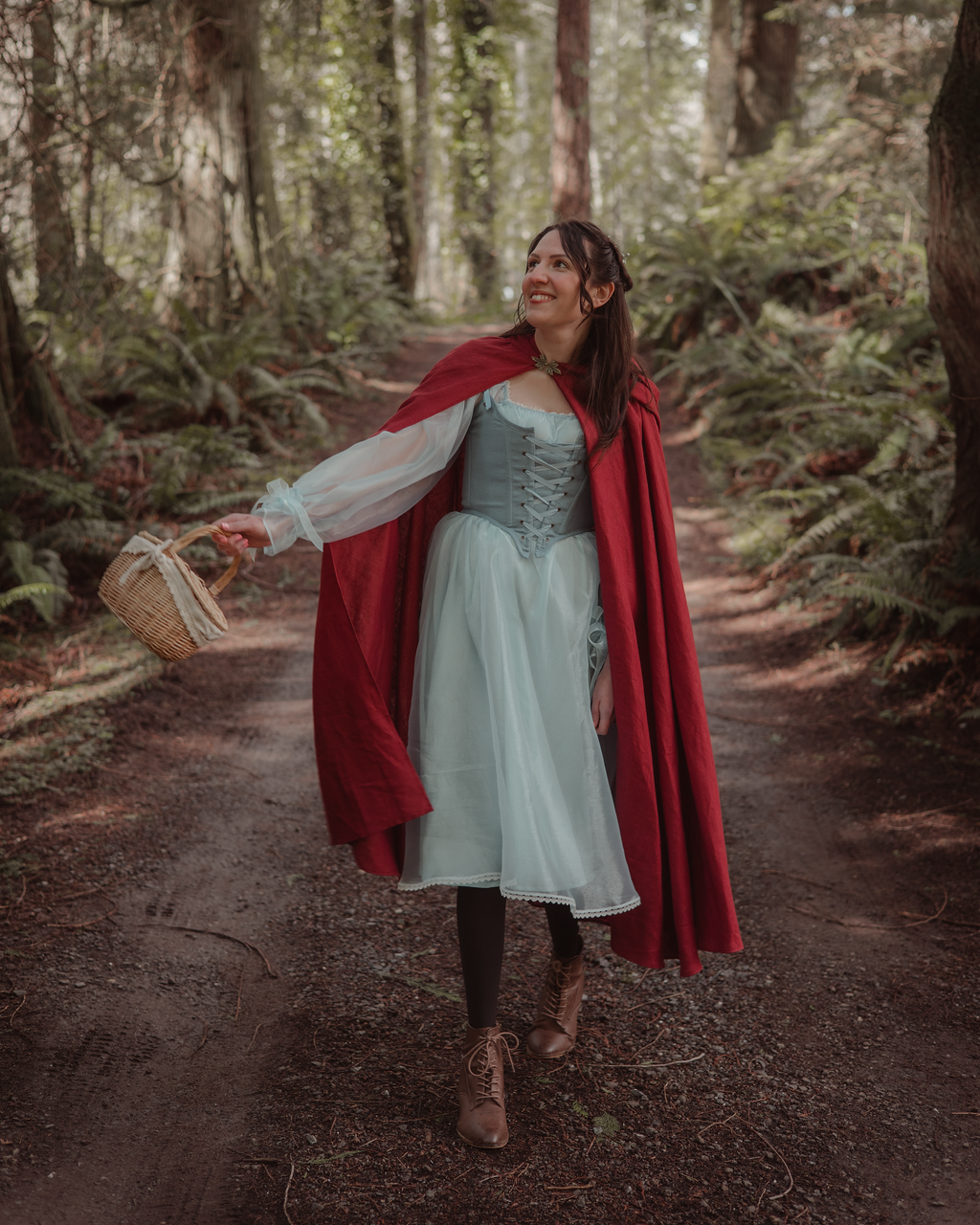 Red Linen Renaissance Cloak