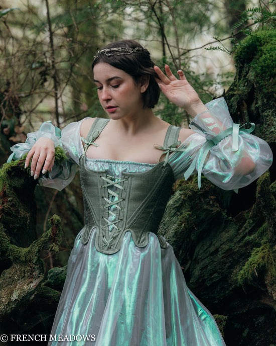 Sage Green Silk 18th Century Stays