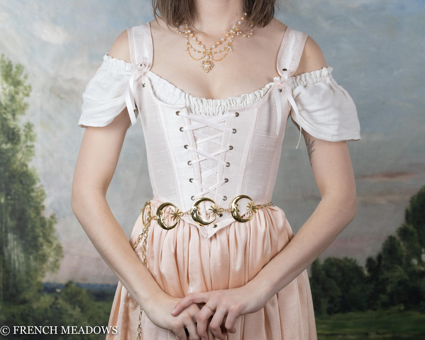 Ballerina Pink Silk Renaissance Bodice