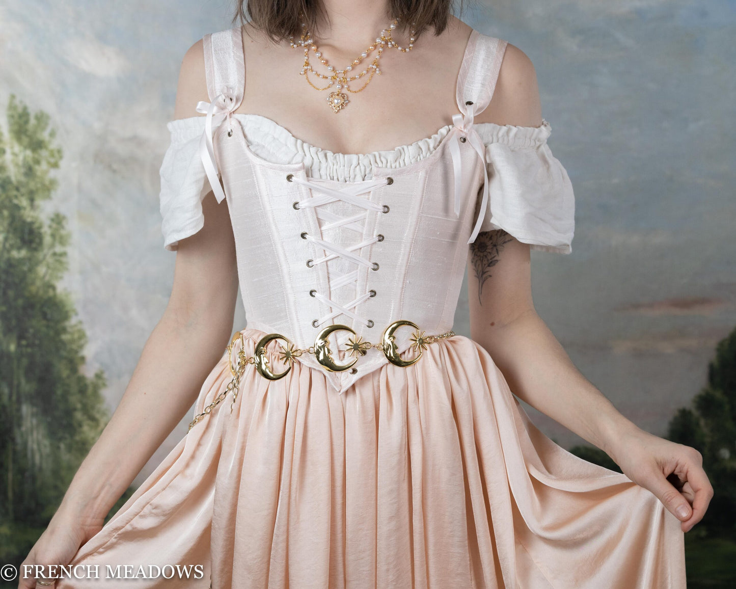 Ballerina Pink Silk Renaissance Bodice