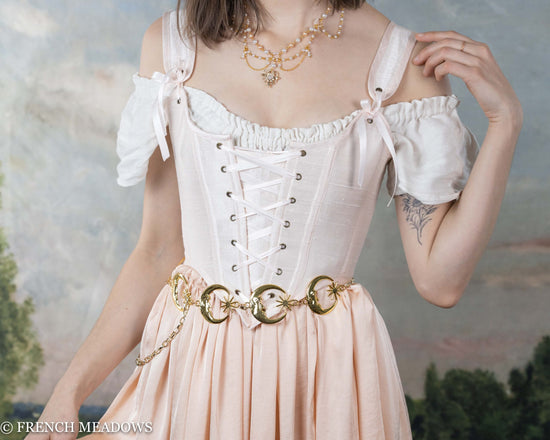 Load image into Gallery viewer, Ballerina Pink Silk Renaissance Bodice
