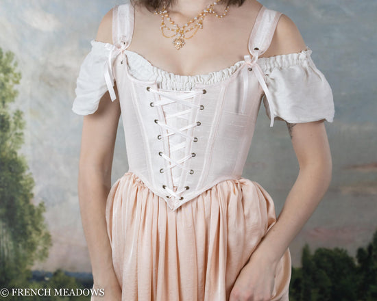 Load image into Gallery viewer, Ballerina Pink Silk Renaissance Bodice
