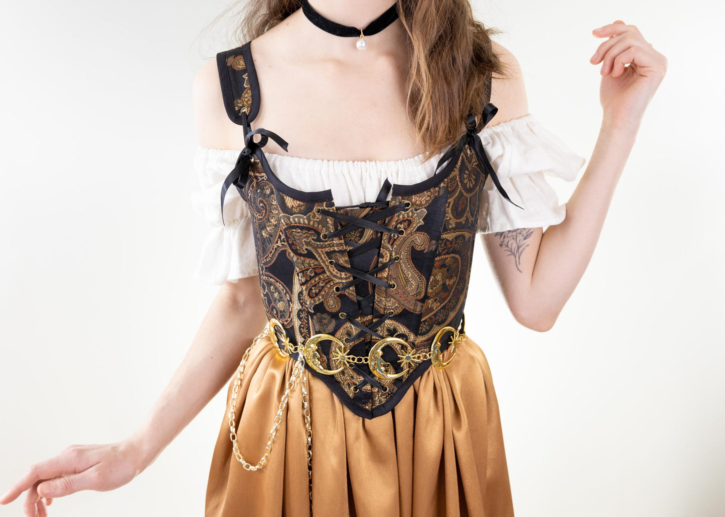 Black and Gold Paisley Renaissance Bodice – French Meadows