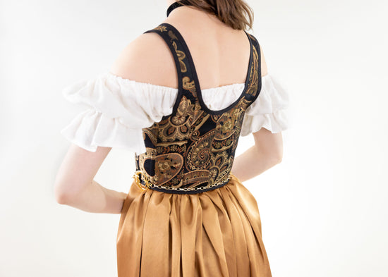 Black and Gold Paisley Renaissance Bodice