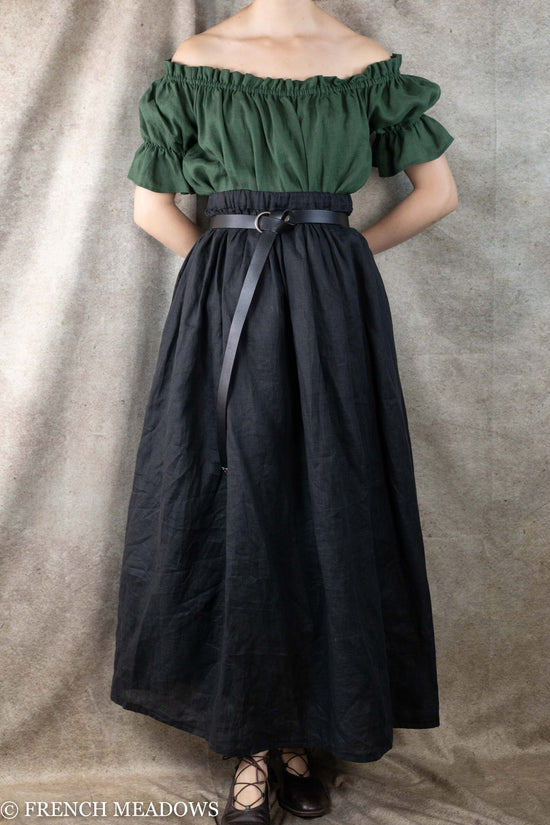 Load image into Gallery viewer, Black Linen Renaissance Skirt
