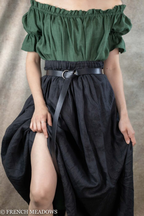 Black Linen Renaissance Skirt