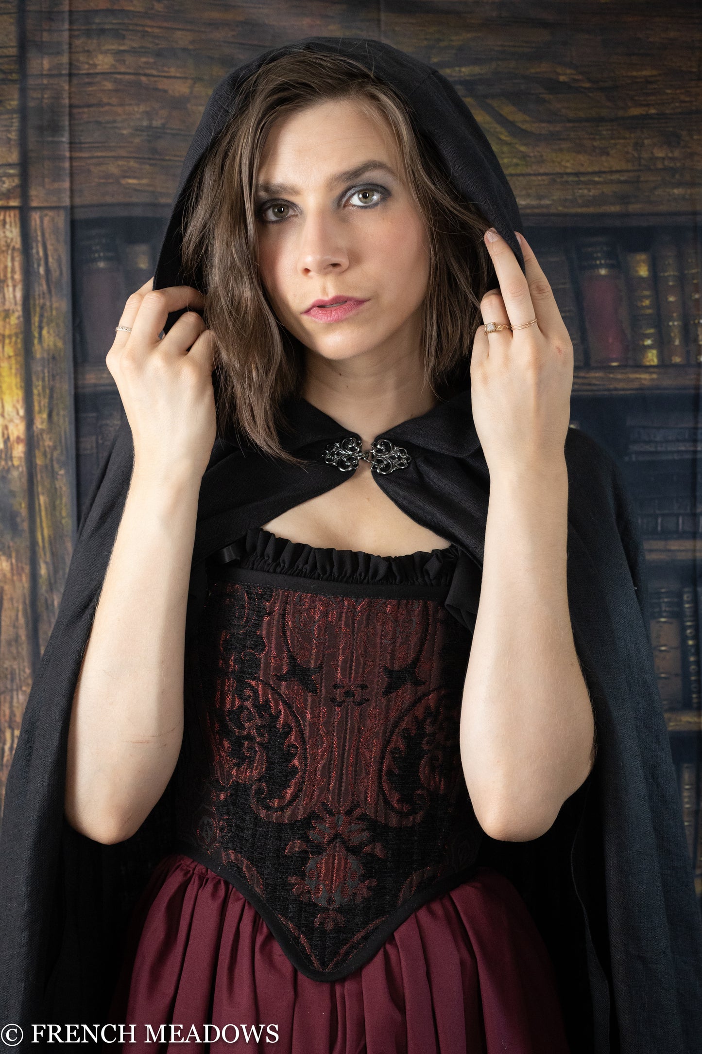 Black Linen Renaissance Cloak