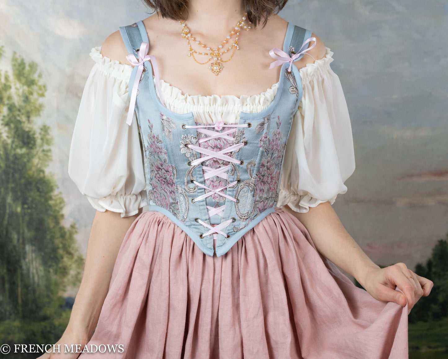 Blue and Pink Rococo Renaissance Bodice – French Meadows