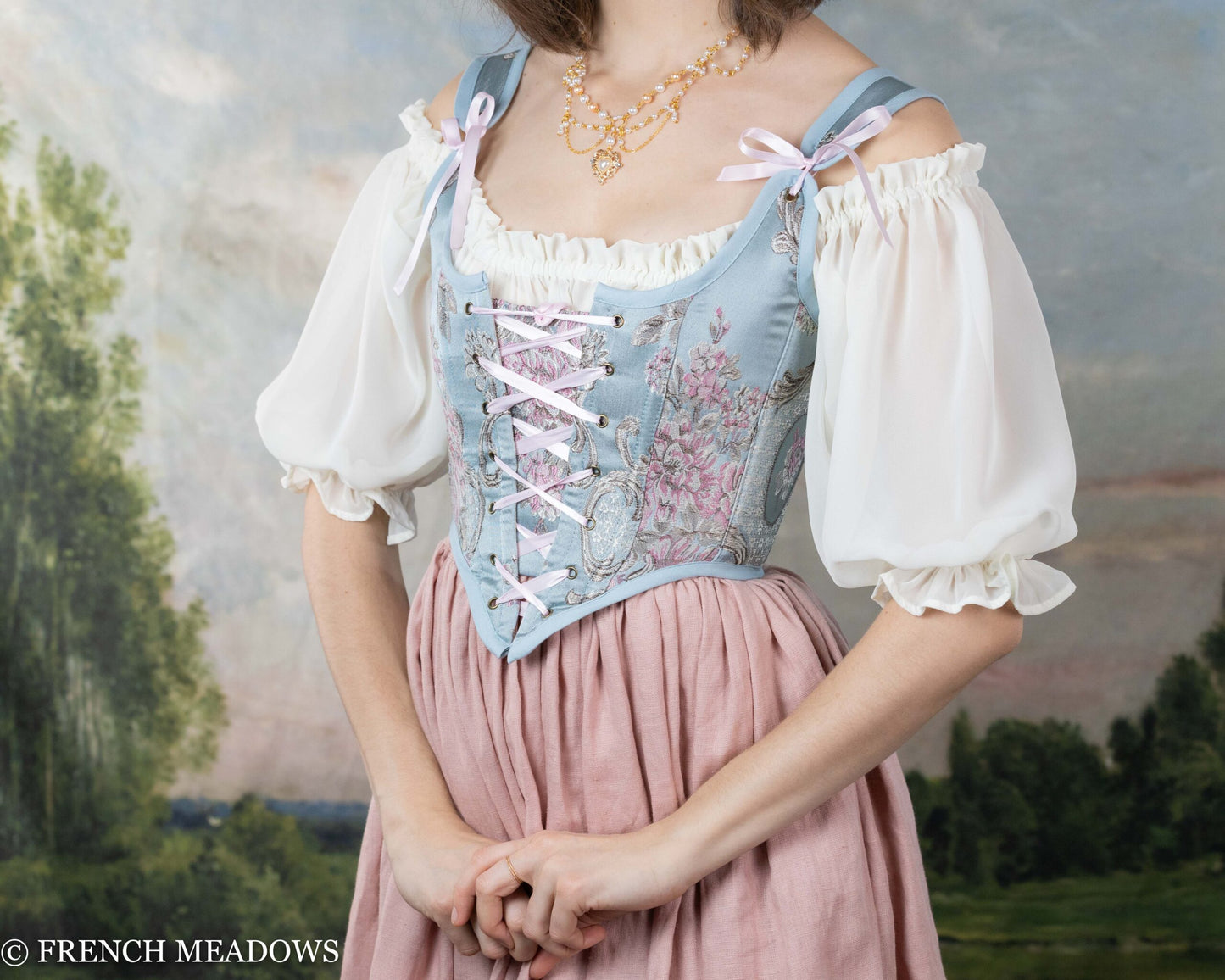 Blue and Pink Rococo Renaissance Bodice