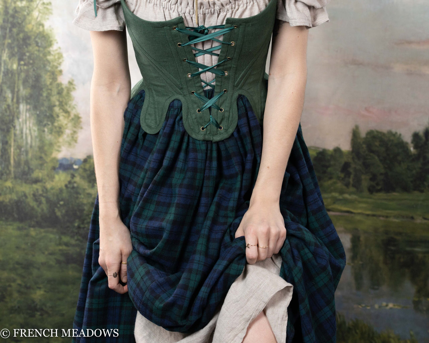 Blue and Green Plaid Renaissance Skirt