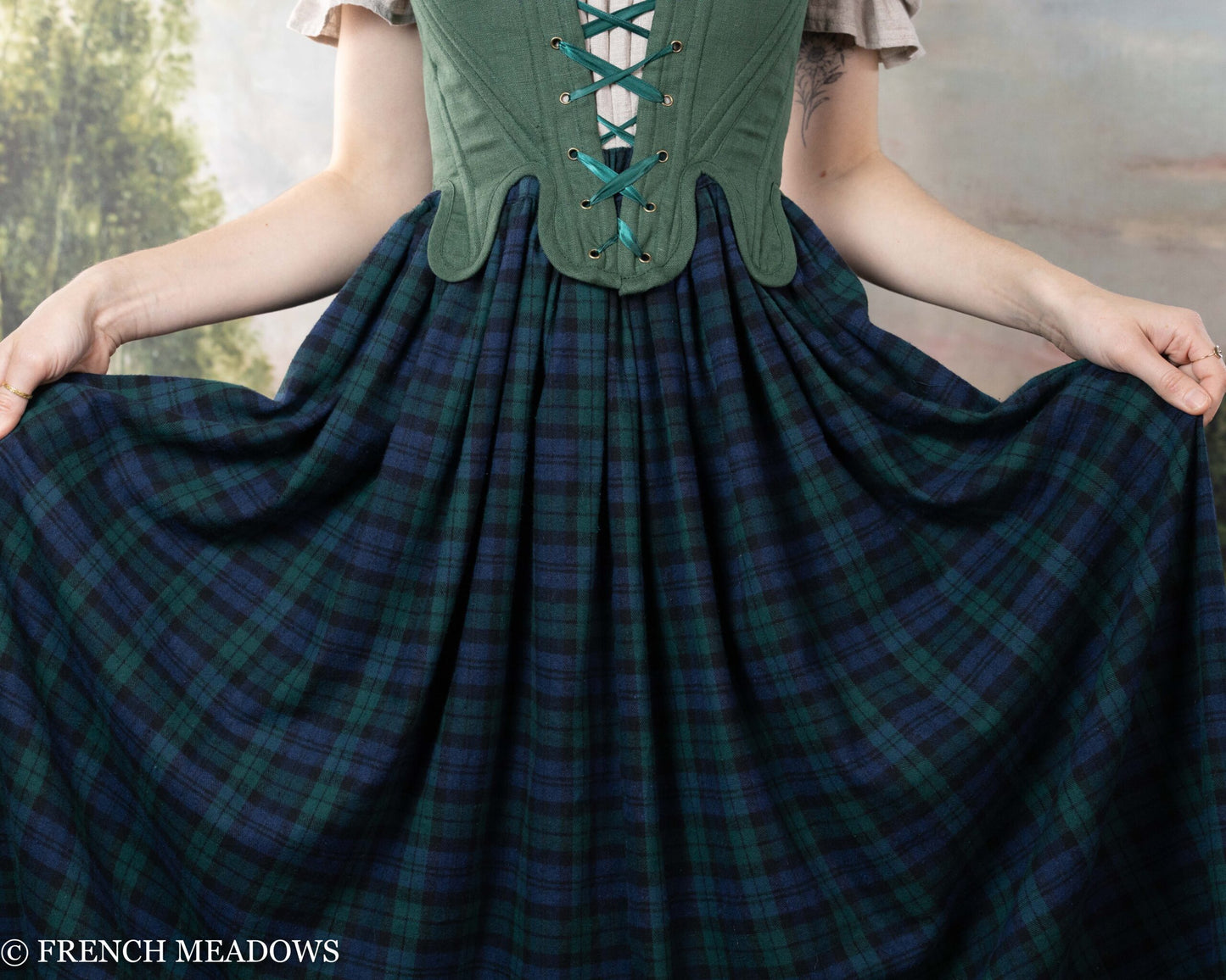 Blue and Green Plaid Renaissance Skirt