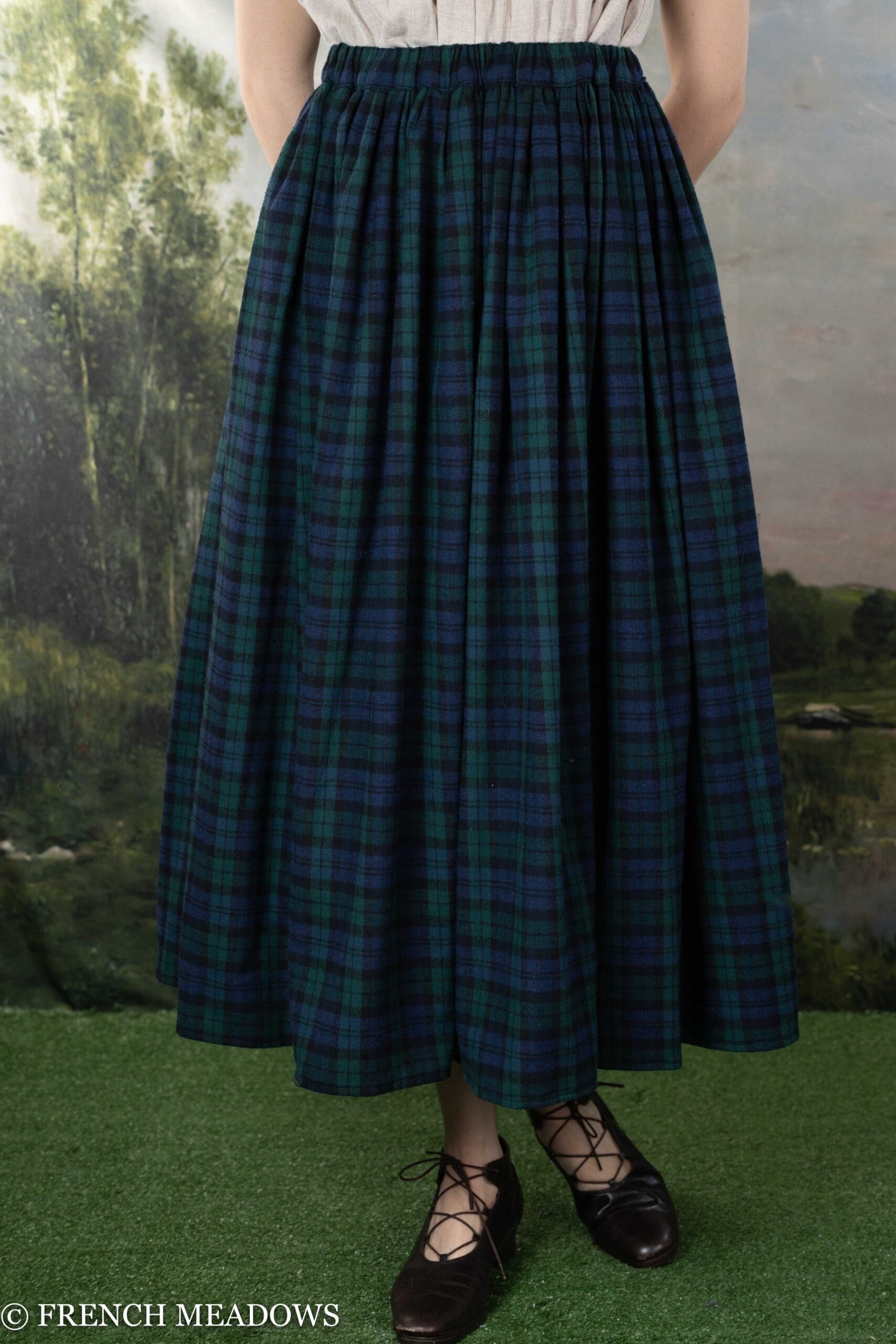 Blue and Green Plaid Renaissance Skirt