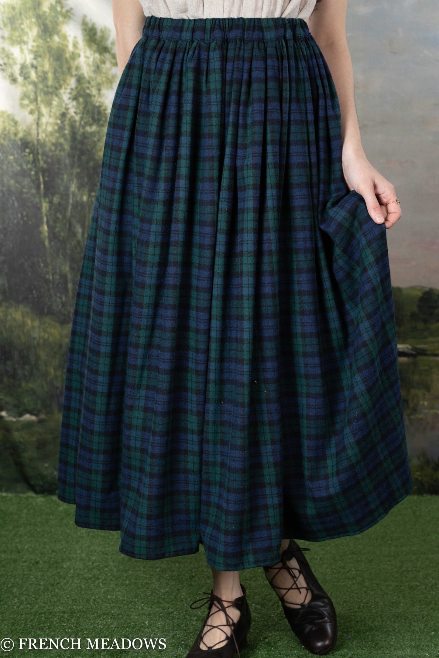 Blue and Green Plaid Renaissance Skirt