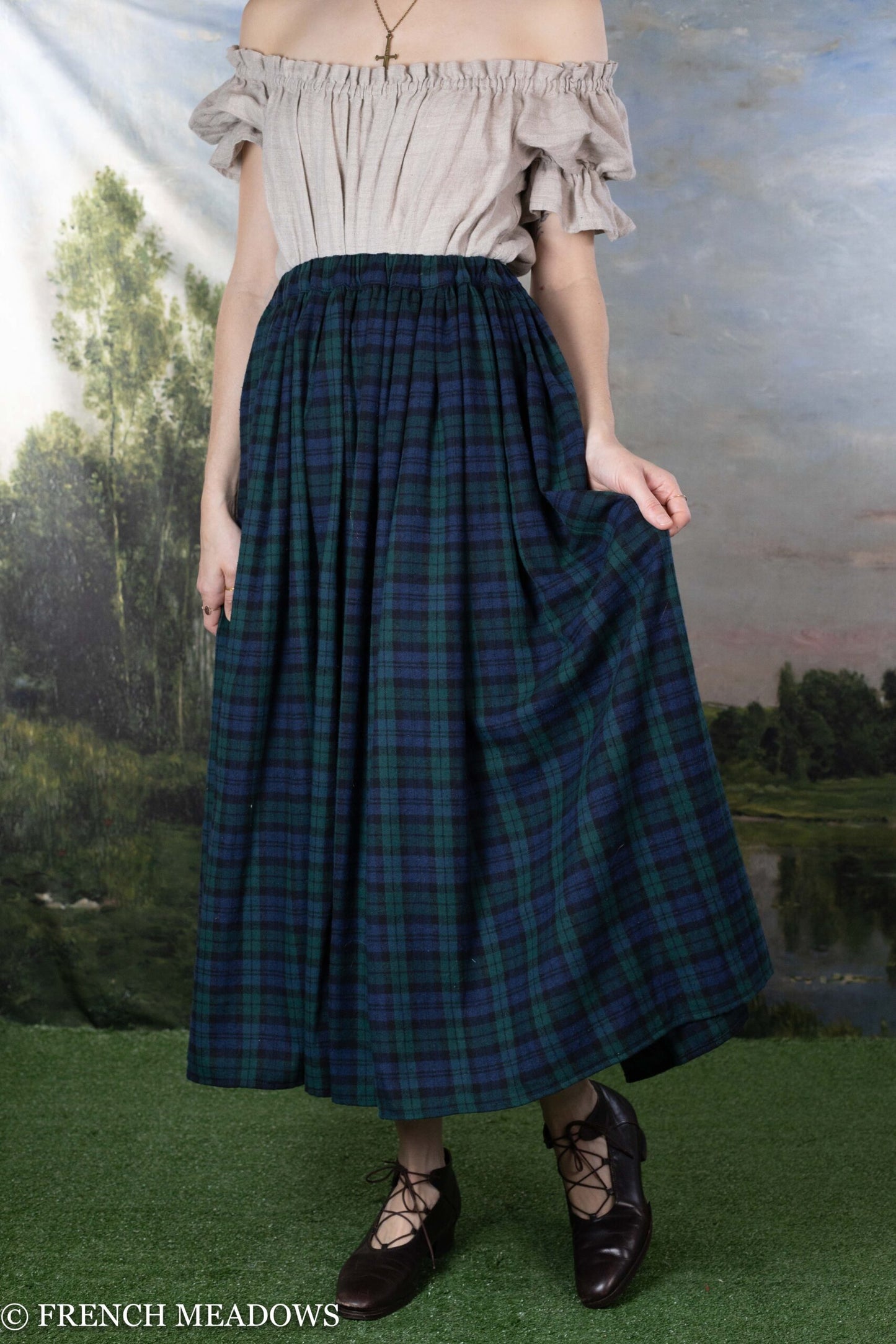 Blue and Green Plaid Renaissance Skirt