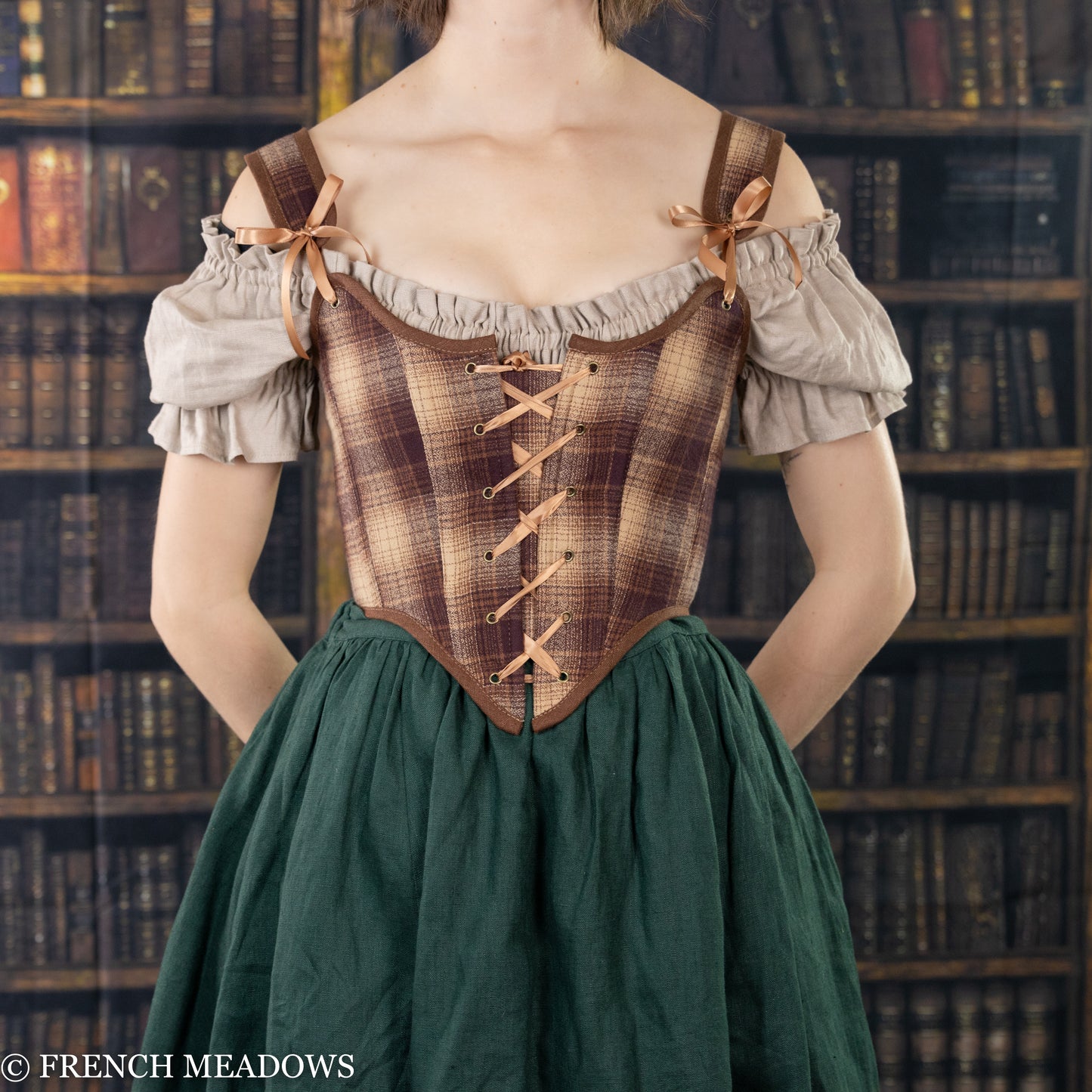 Brown Plaid Flannel Renaissance Bodice