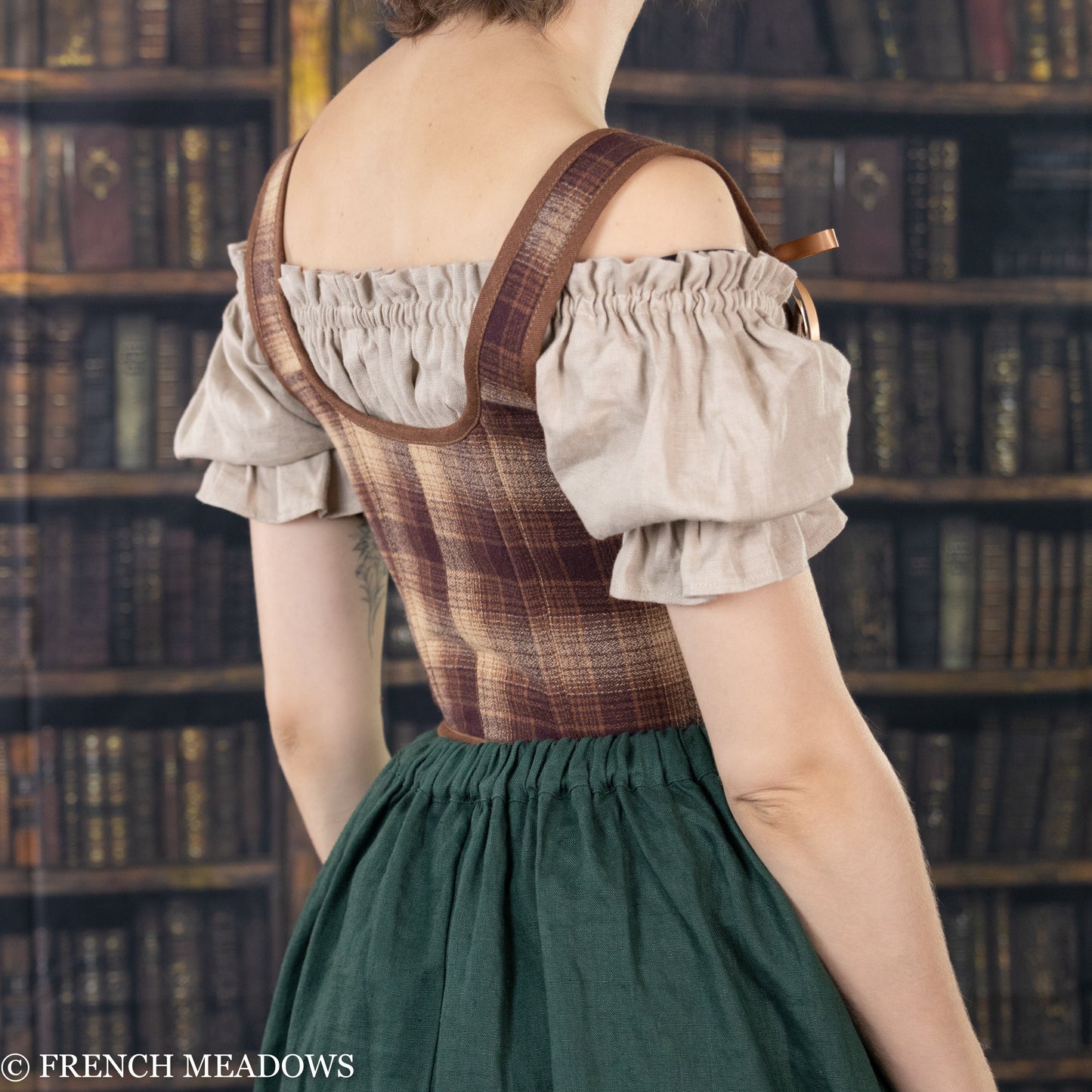 Brown Plaid Flannel Renaissance Bodice