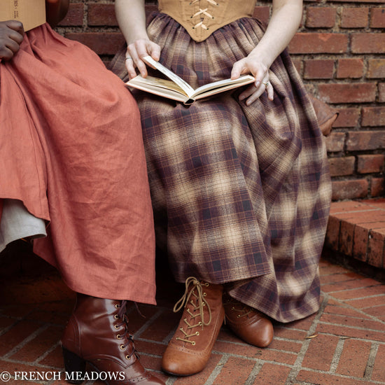 Dark Brown Plaid Renaissance Skirt