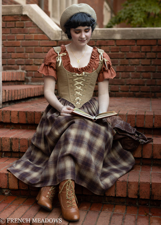 Dark Brown Plaid Renaissance Skirt