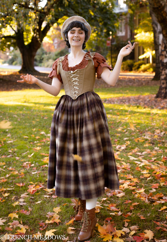 Dark Brown Plaid Renaissance Skirt