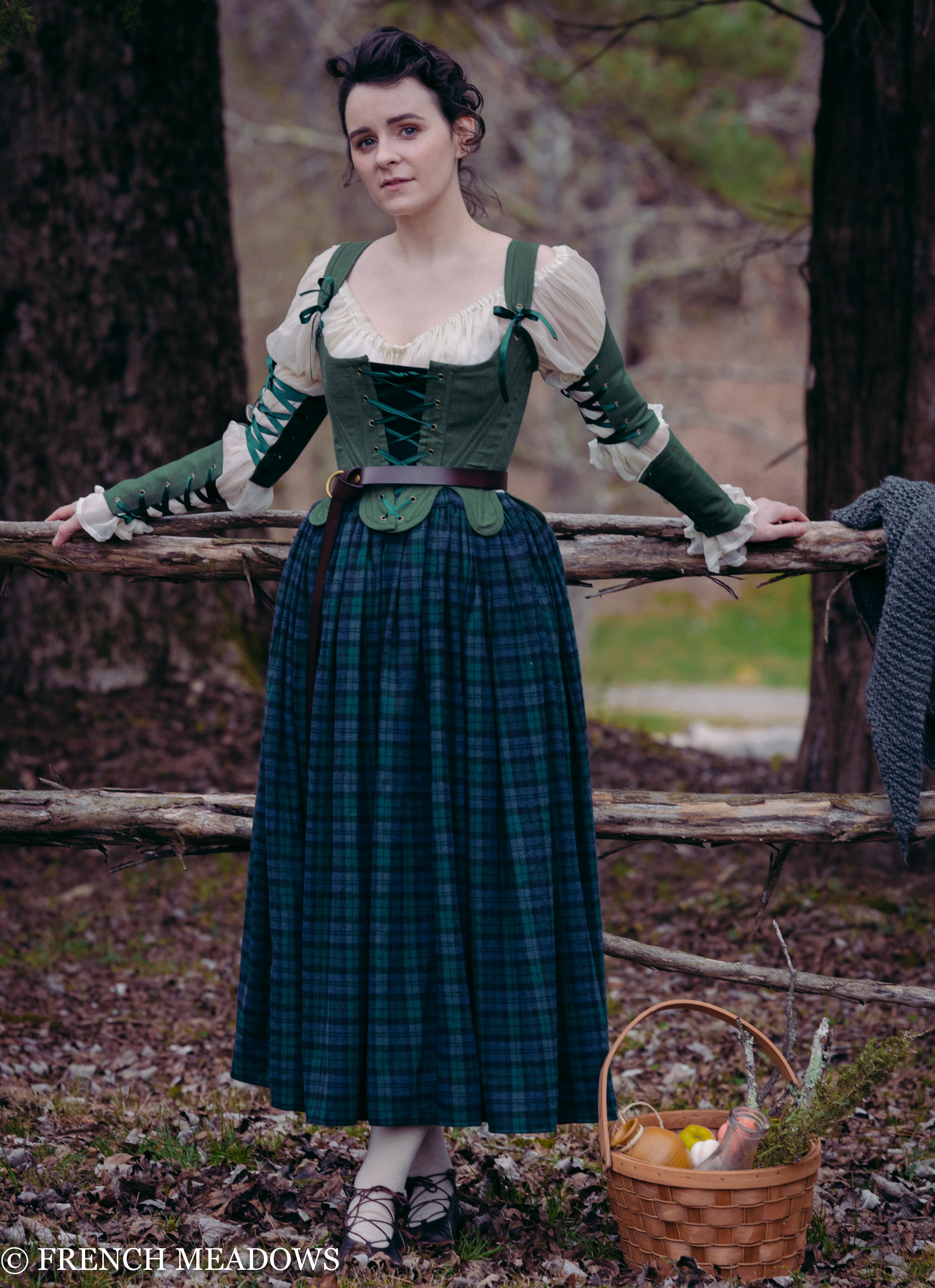 Blue and Green Plaid Midi Skirt French Meadows