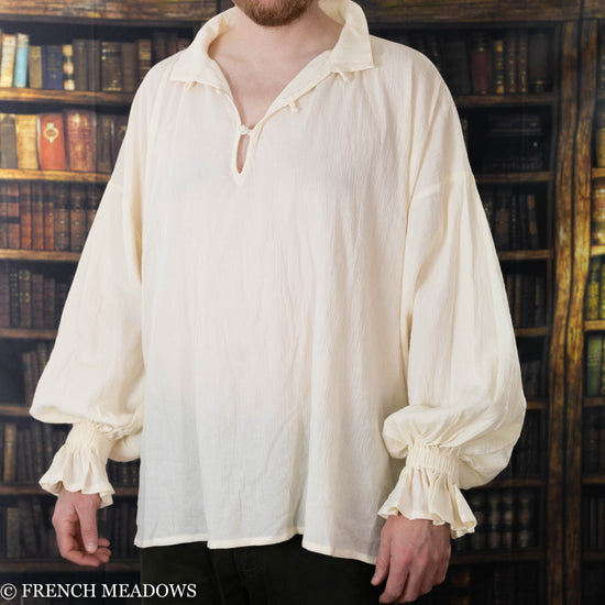 Load image into Gallery viewer, male model wearing a shirt inspired by mr. darcy from pride and prejudice
