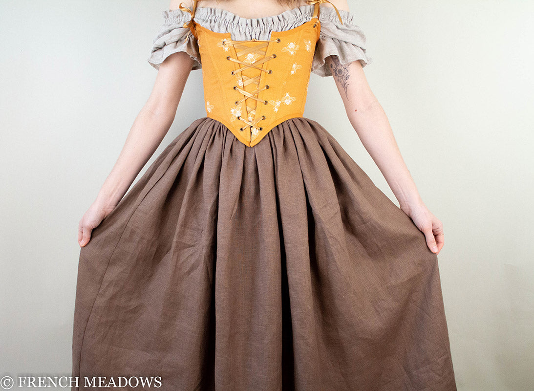 Load image into Gallery viewer, Dark Brown Linen Renaissance Skirt
