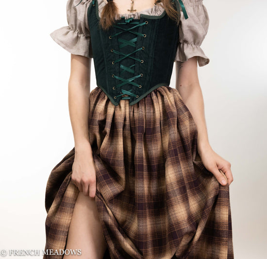 Dark Brown Plaid Renaissance Skirt