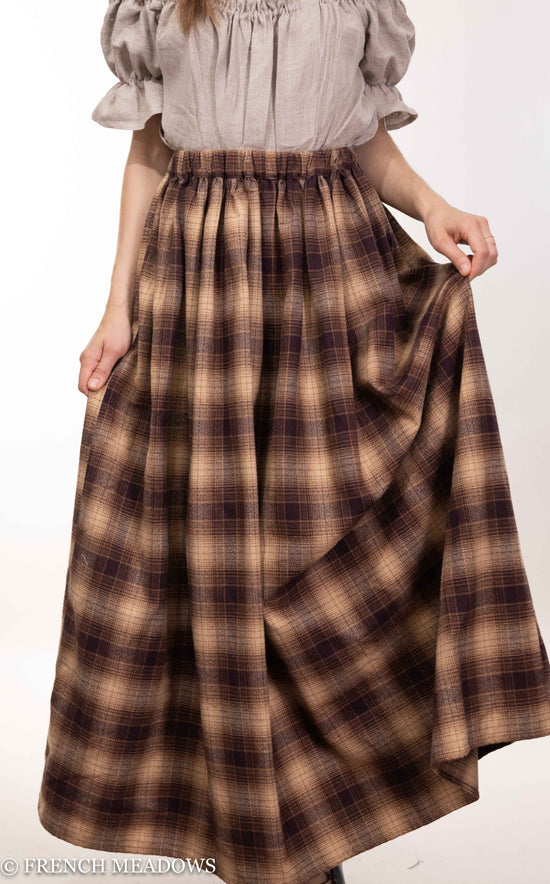 Dark Brown Plaid Renaissance Skirt