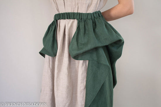 Load image into Gallery viewer, Dark Green Linen Over Skirt
