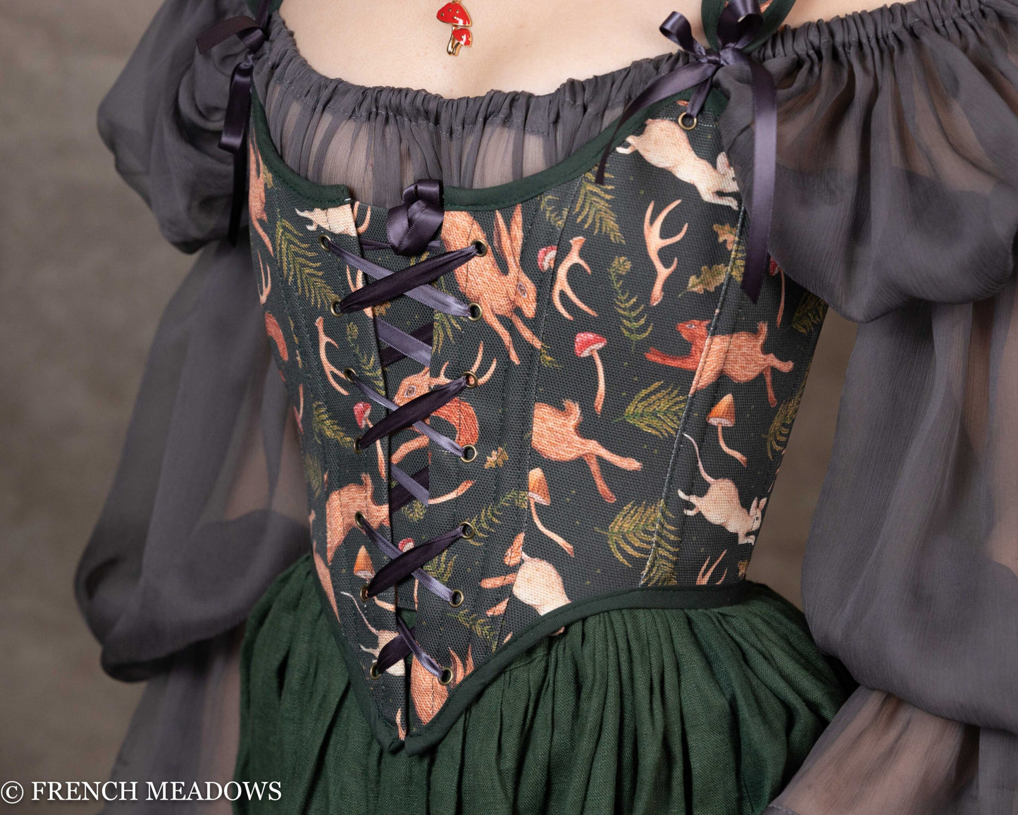 Sage Green Silk Renaissance Corset – French Meadows