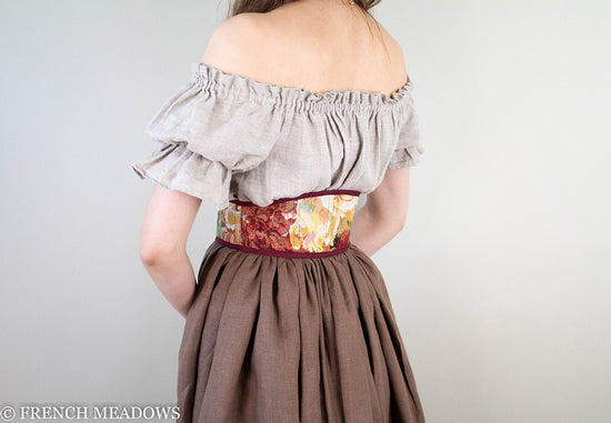 Load image into Gallery viewer, Dark Red Tapestry Corset Belt
