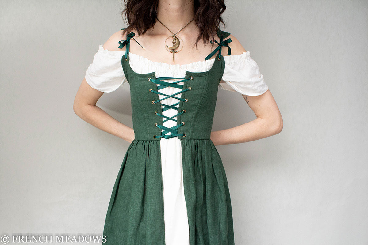 Forest Green Renaissance Corset Dress