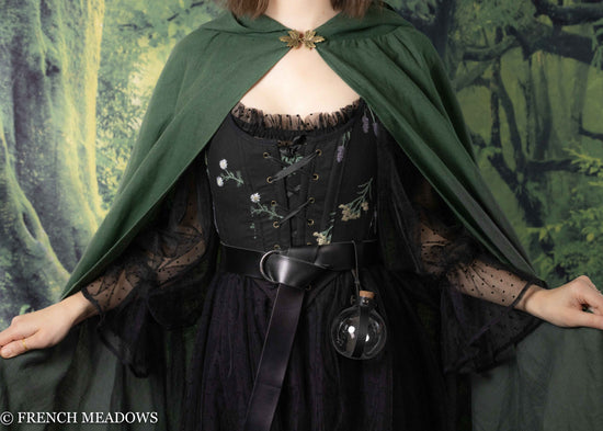 Green Linen Renaissance Cloak