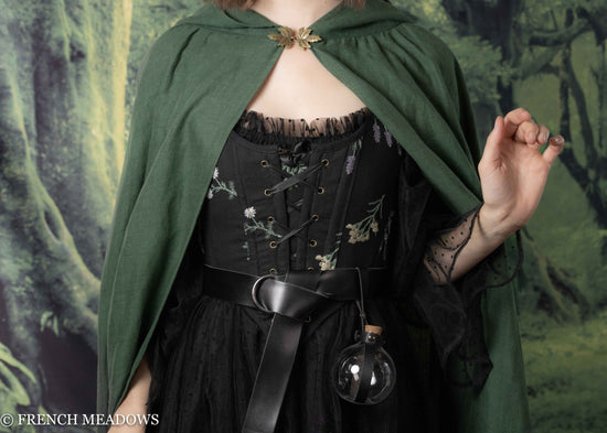 Green Linen Renaissance Cloak