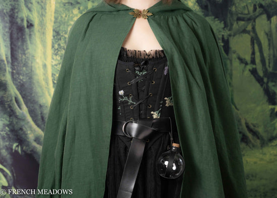 Green Linen Renaissance Cloak
