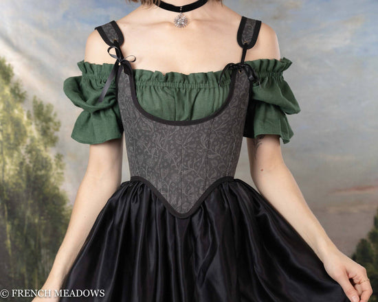 Black Satin Charmeuse Renaissance Skirt