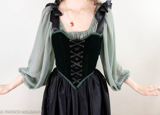 Black Satin Charmeuse Renaissance Skirt