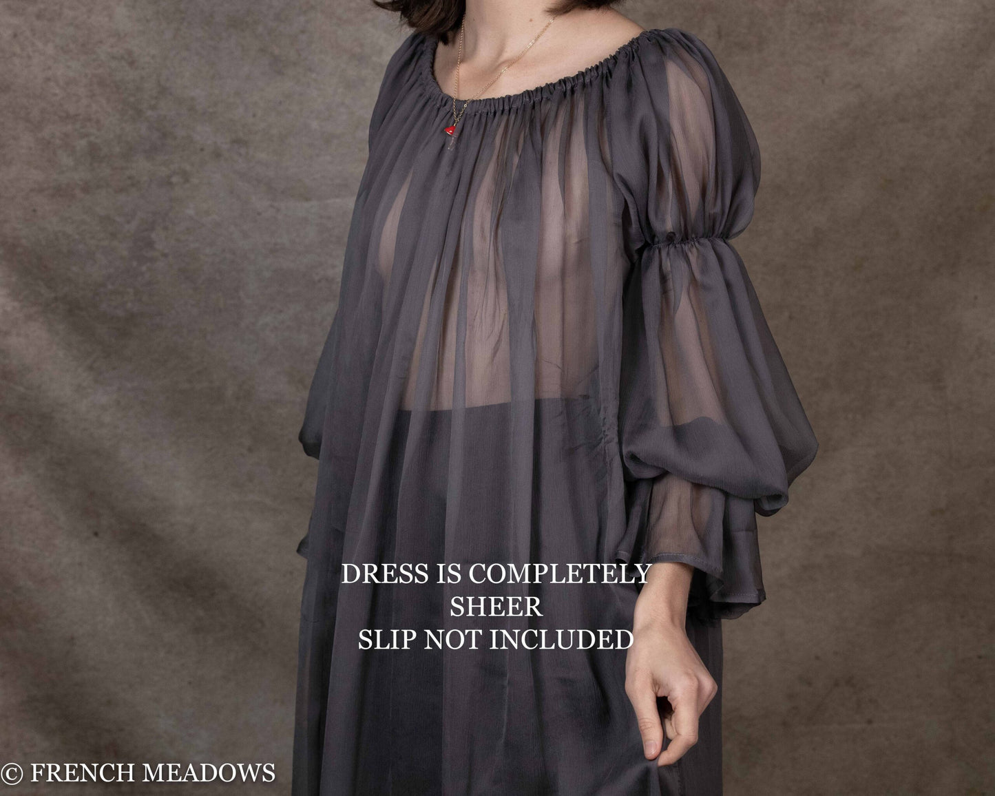 Grey Silk Chiffon Chemise