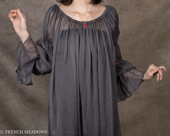 Grey Silk Chiffon Chemise