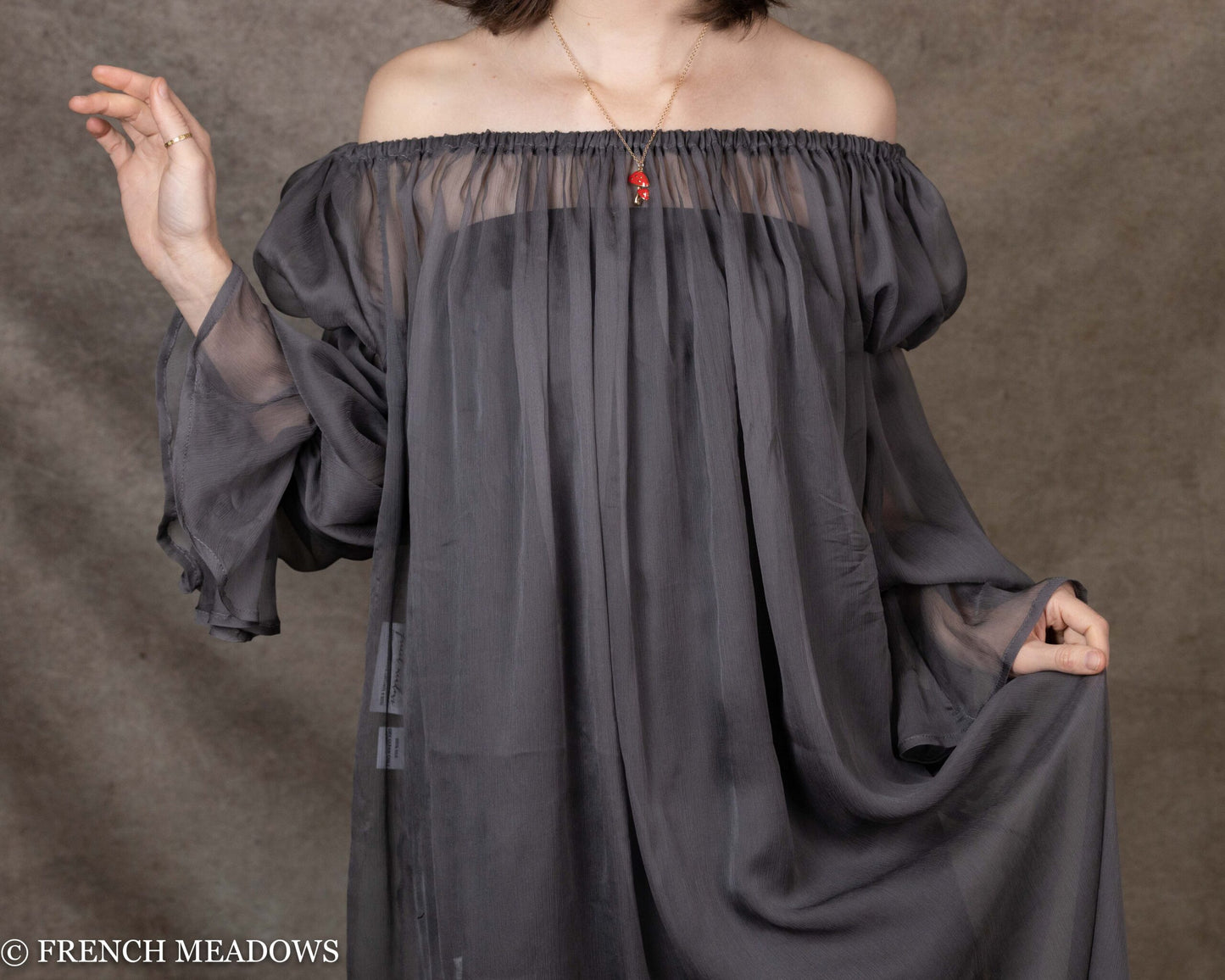 Grey Silk Chiffon Chemise