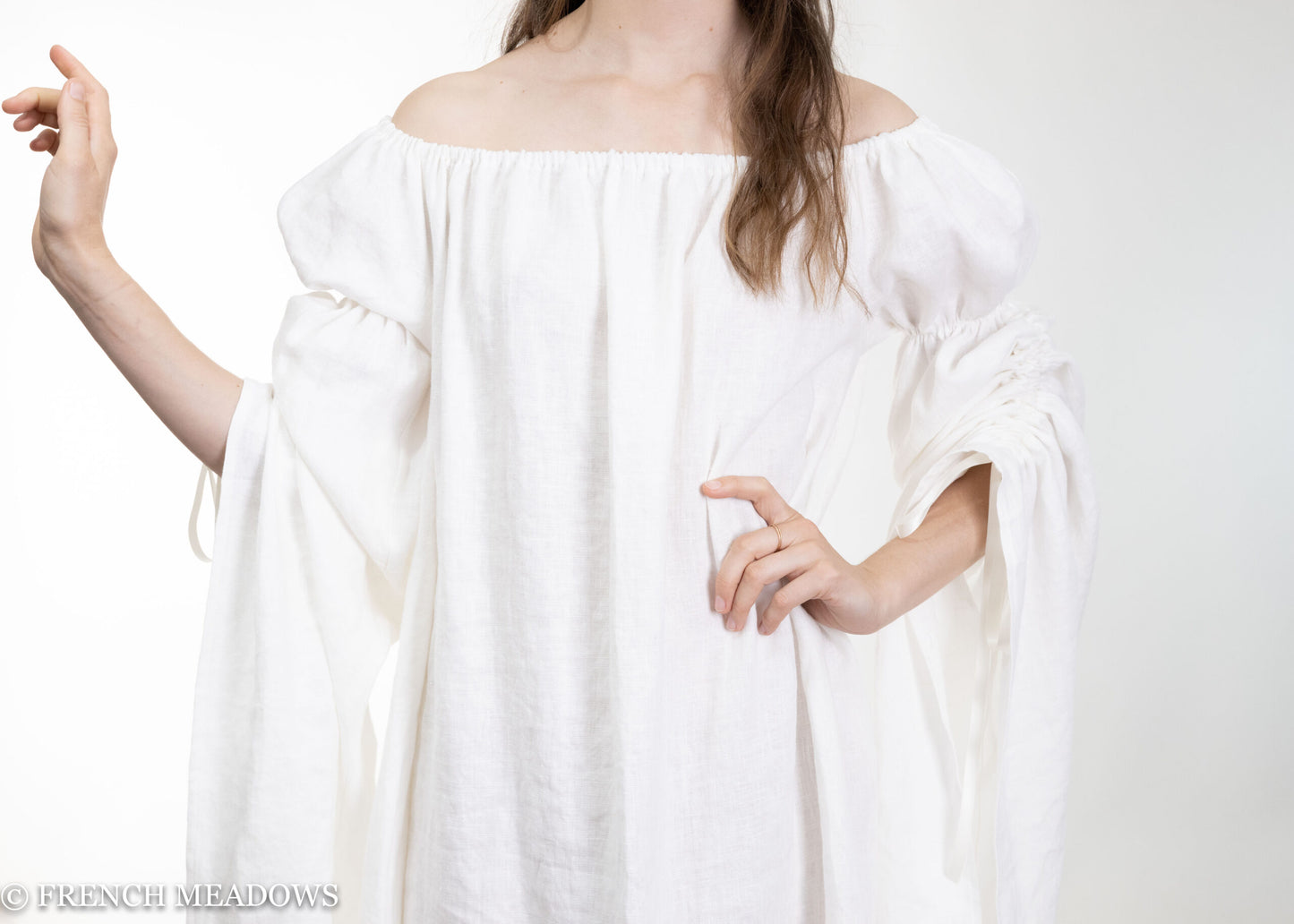 Load image into Gallery viewer, Long Bell Sleeve Linen Chemise
