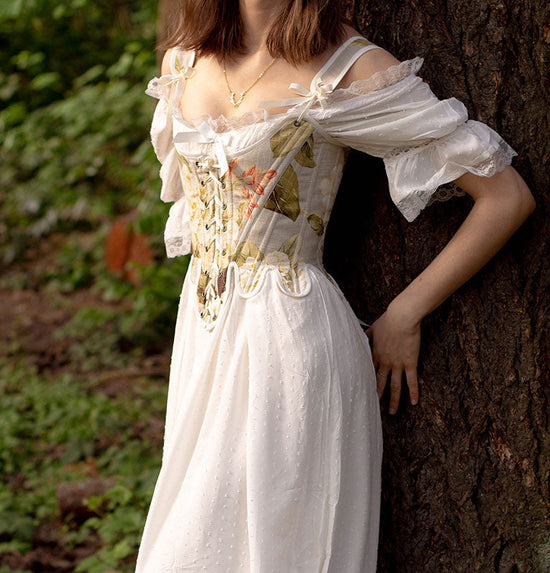 Load image into Gallery viewer, lacey cotton renaissance dress
