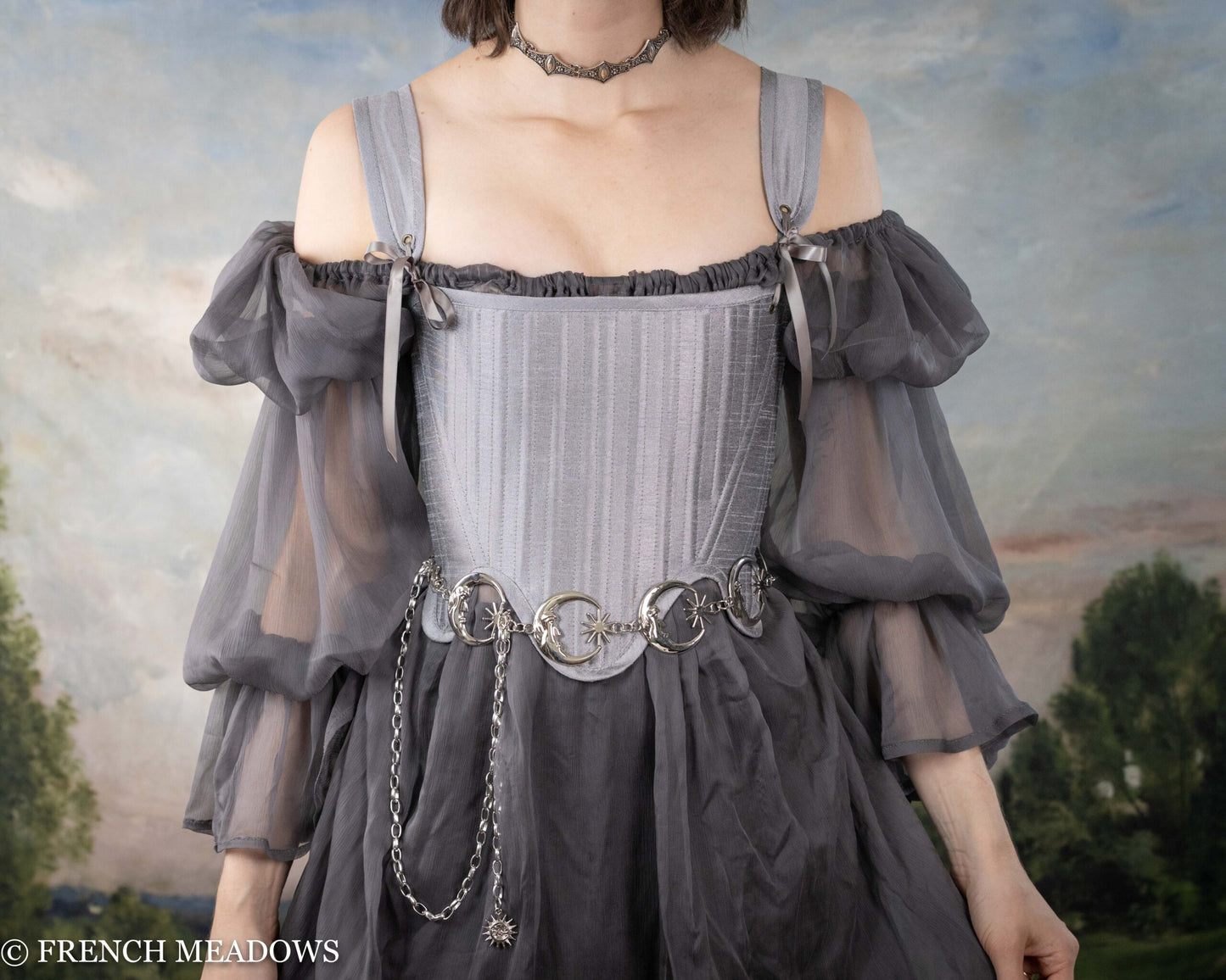 Grey Silk Chiffon Chemise