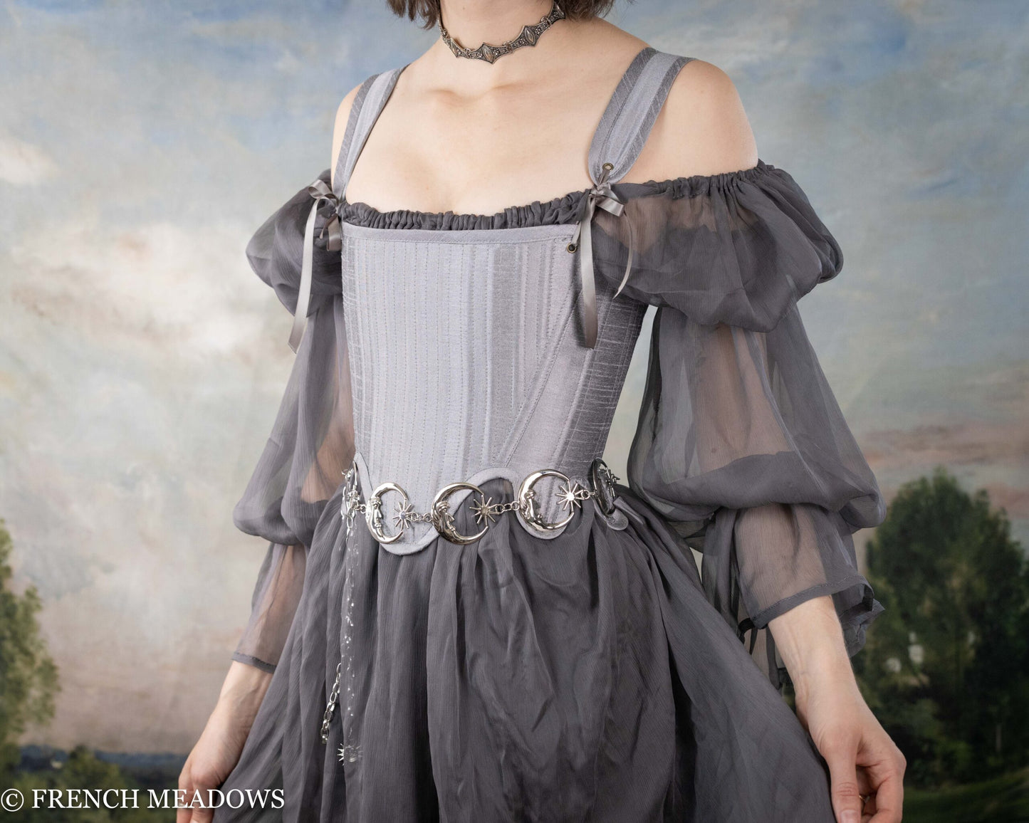 Grey Silk Chiffon Chemise