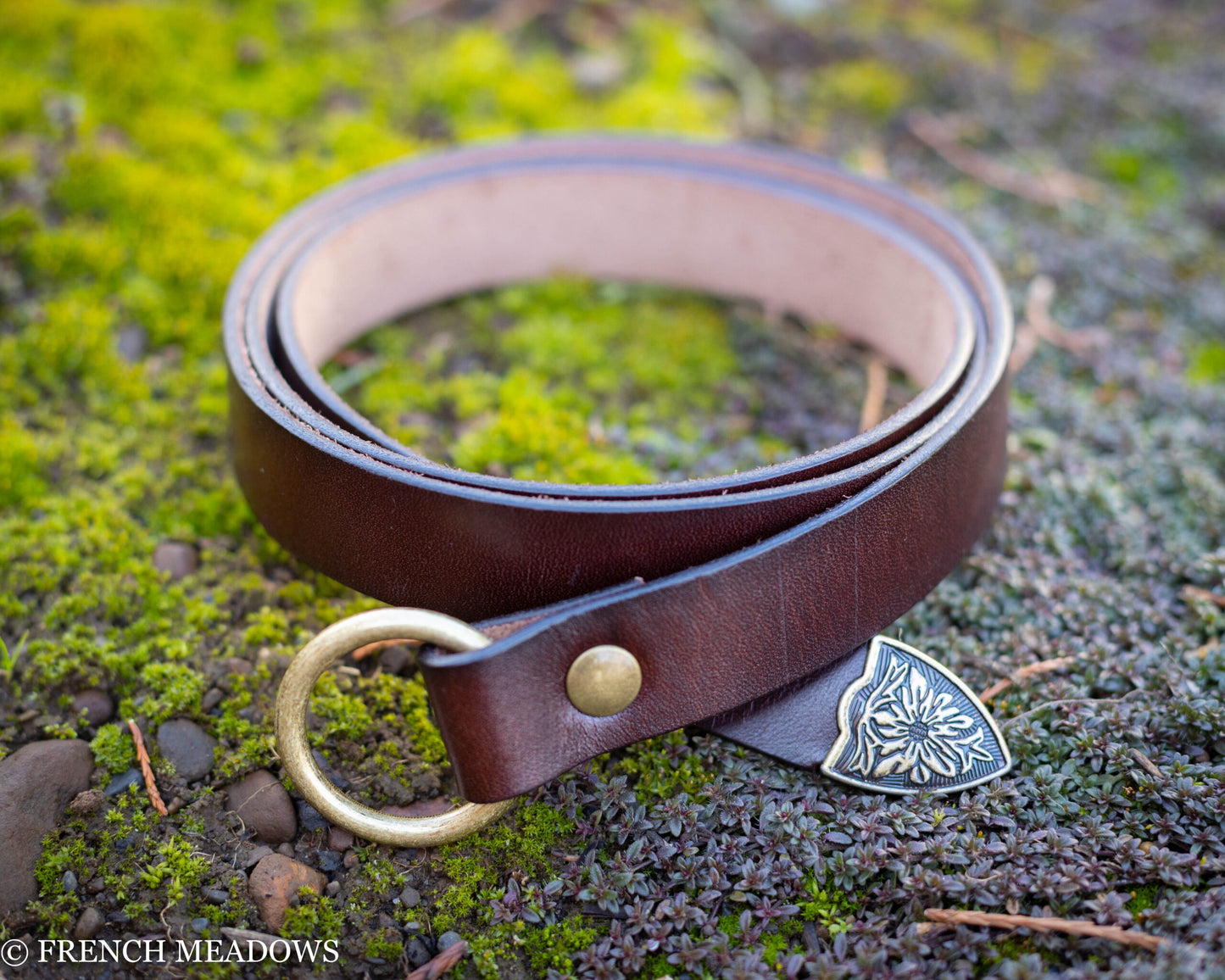 leather renaissance viking belt in black or brown leather