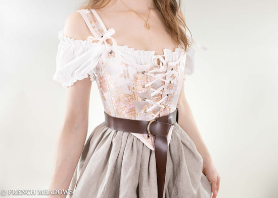 Load image into Gallery viewer, Light Pink Jacquard Renaissance Bodice
