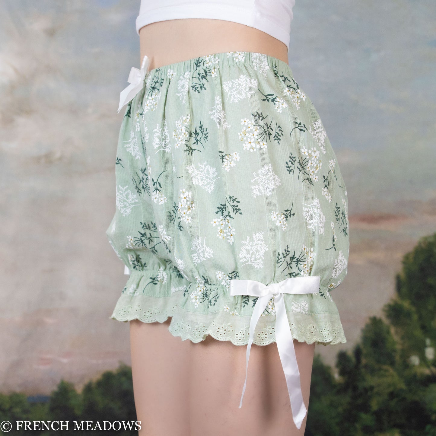 Light Green Floral Bloomers