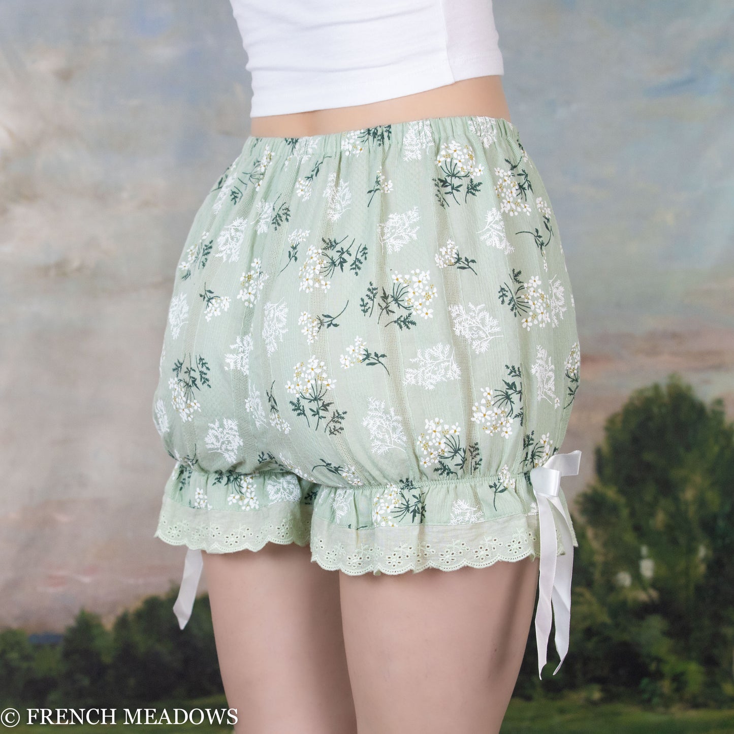 Light Green Floral Bloomers