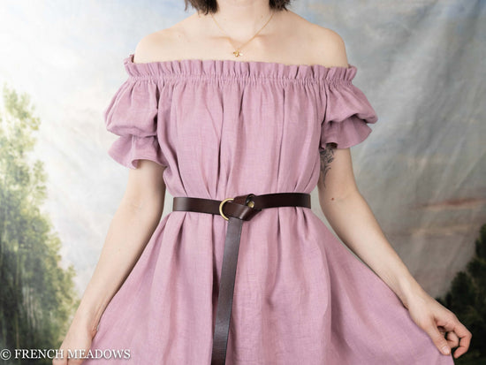 Load image into Gallery viewer, Lilac Puff Sleeve Linen Chemise
