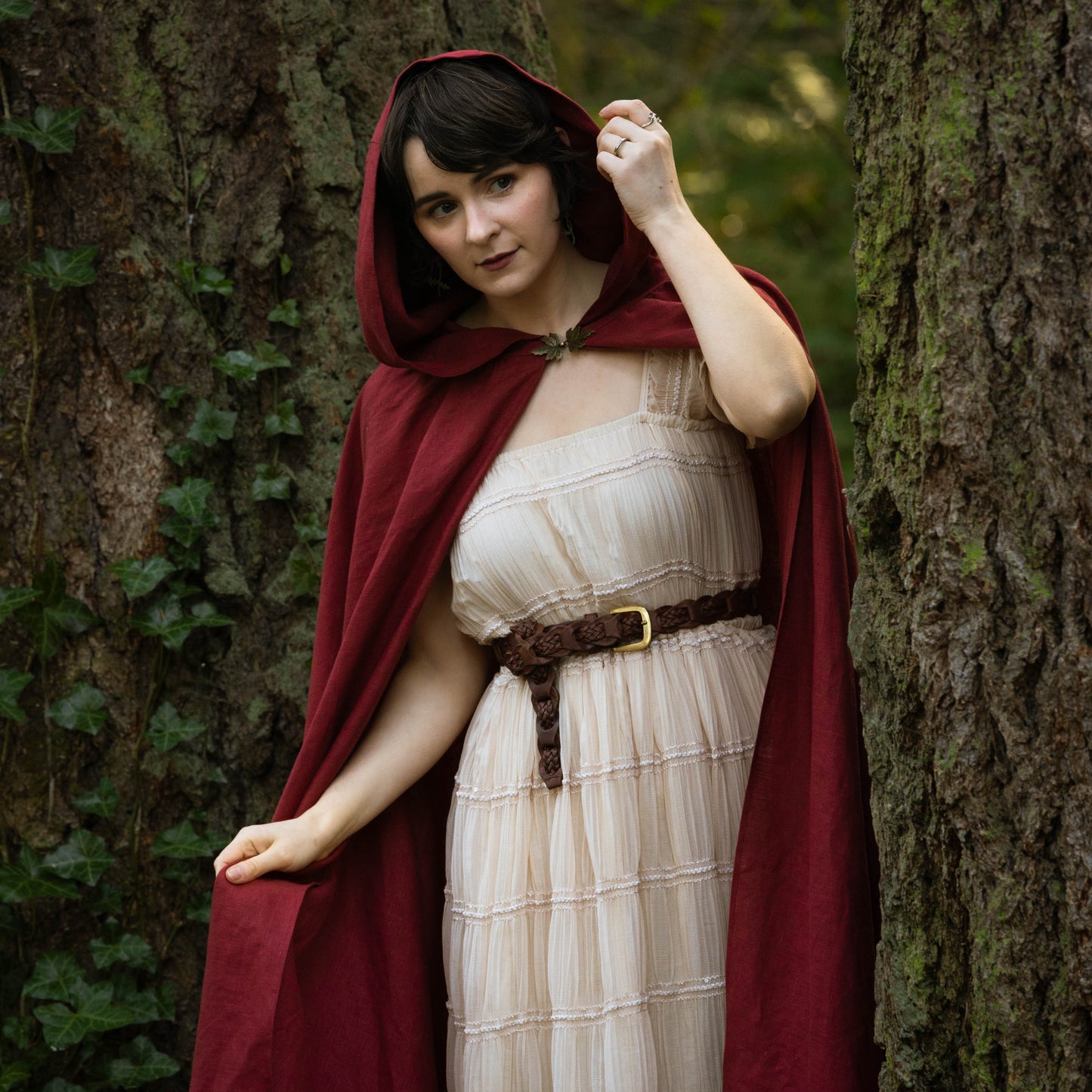 Red Linen Renaissance Cloak